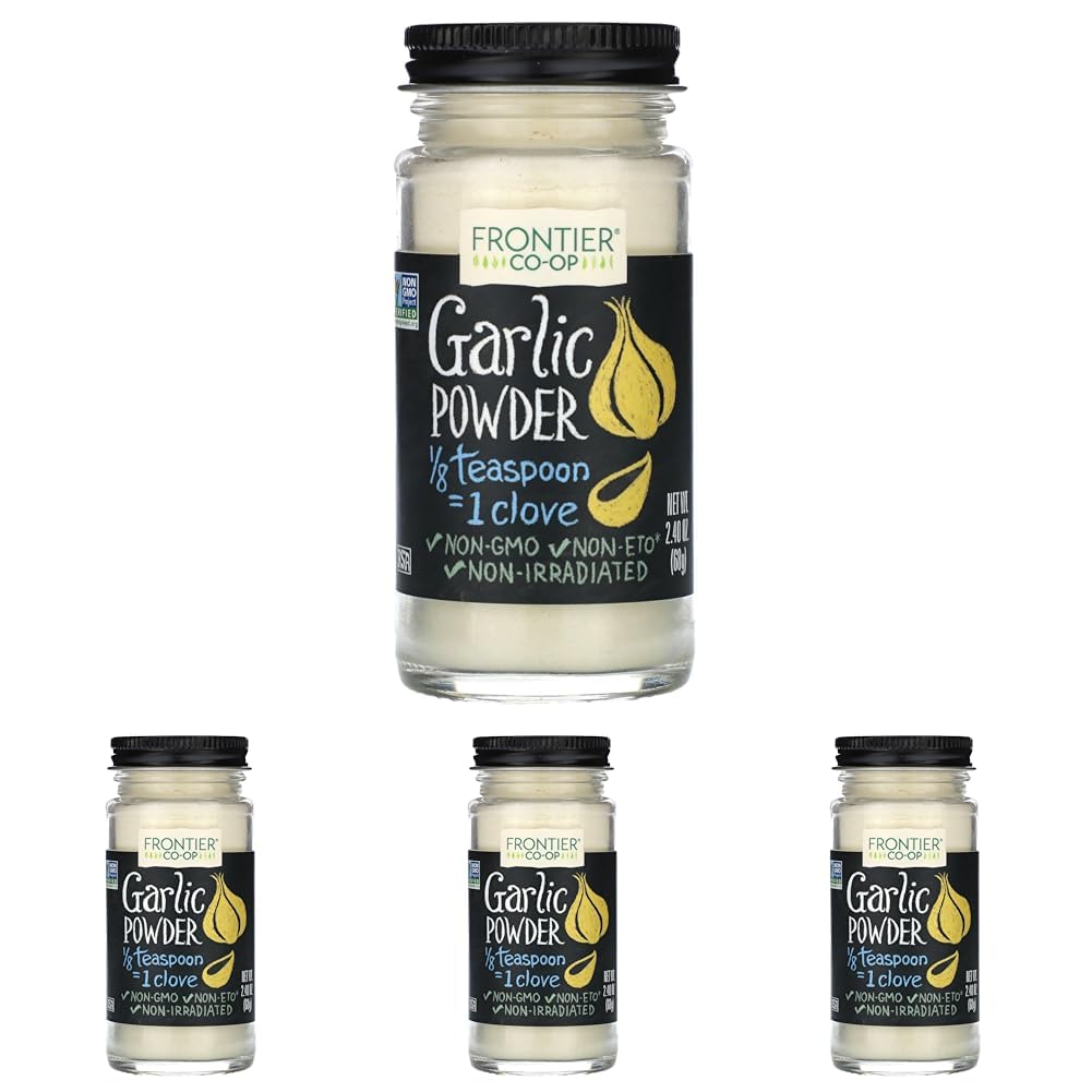 Frontier Garlic Powder, 2.4-Ounce Bottle (Pack of 4)