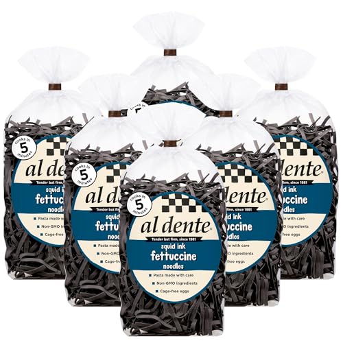 Al Dente Squid Ink Fettuccine, 10 Ounce Bag 283 G (Pack Of 6)