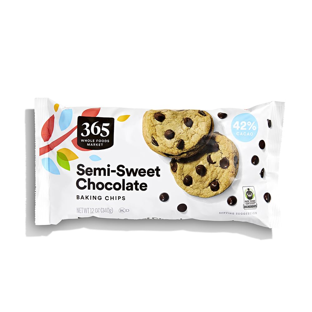 365 by Whole Foods Market Semi-Sweet Chocolate Baking Chips, 12 Ounce Pack