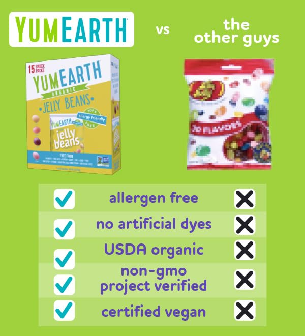 Yumearth Organic Jelly Beans - Fruity Candy Snack Packs, Gluten Free Snacks For Kids - Allergy Friendly, Non-Gmo, No Artificial