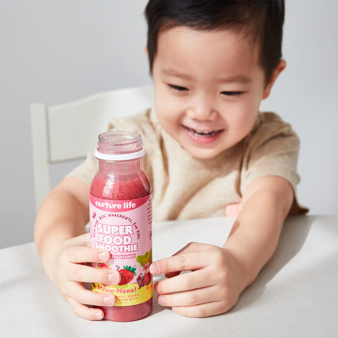 Nurture Life Superfood Smoothies, Healthy Toddler Snacks To-Go w/Hidden Fruits & Veggies, Fruit Smoothies for Kids, No Sugar Add