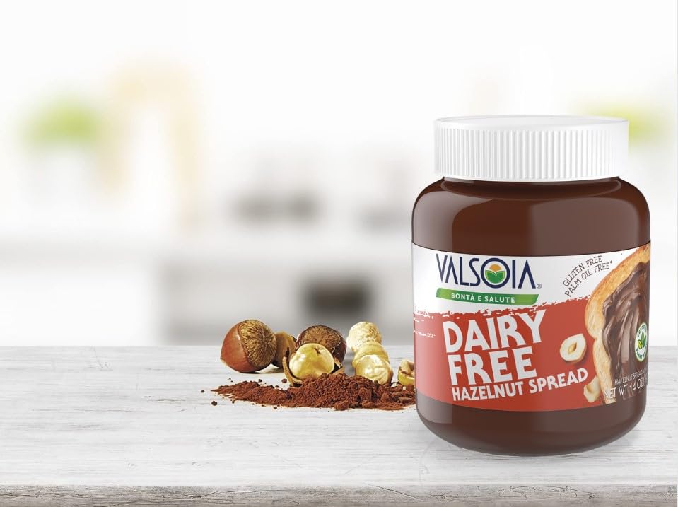 Valsoia Hazelnut Cream - Dairy-Free, Vegan, Low Sugar, Gluten-Free, 14oz