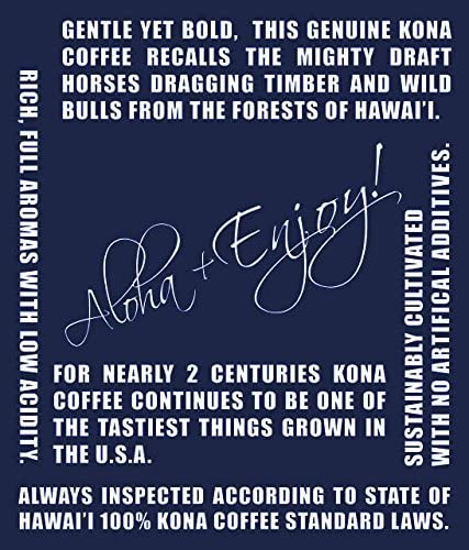 Blue Horse 100% Kona Coffee Pods, Medium Roast, 20ct Single Serve, Compatible with K Cups 2.0, Farm Fresh, Authentic Arabica Bea