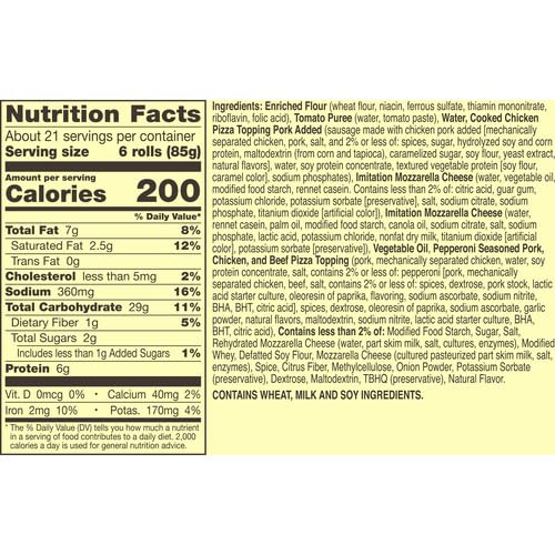 Totinos Pizza Rolls, Combination Flavored, Frozen Snacks, 130 Rolls, 63.5 oz