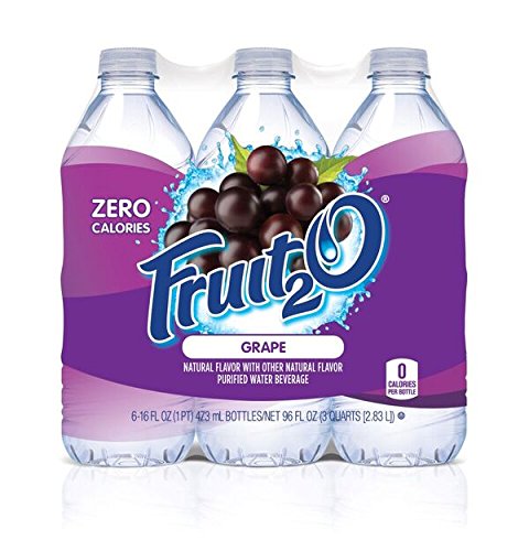 Fruit2O Flavored Water, Zero Calorie, Grape, 96 Fl Oz, Pack of 4