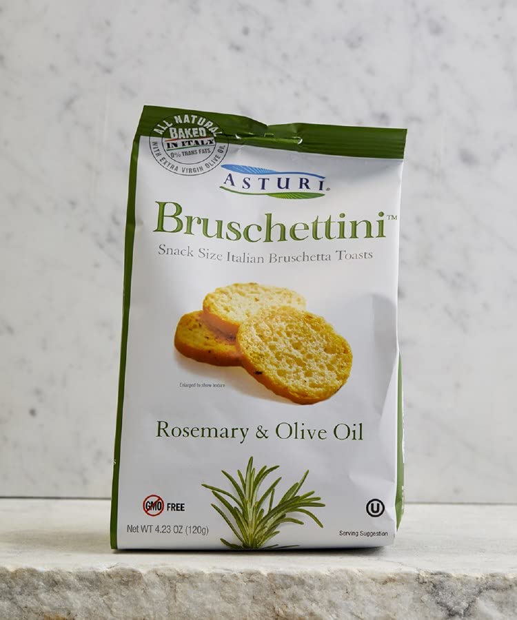 Asturi Bruschettini Garlic & Parsley, Classico Virgin Olive Oil, Rosemary & Olive Oil.