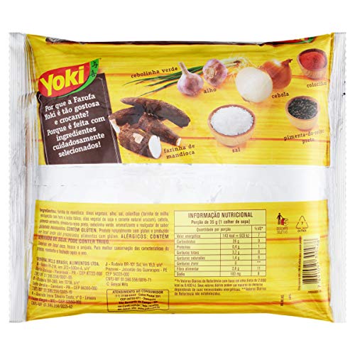 Yoki - Seasoned Cassava Flour - 14 Oz - Farofa De Mandioca Pronta Temperada 400 Grams