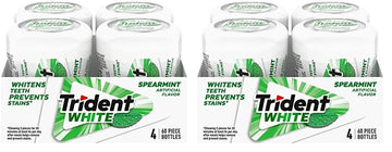 Trident White Spearmint Sugar Free Gum, 4 Bottles Of 60 Pieces (240 Total Pieces) (Pack Of 2)