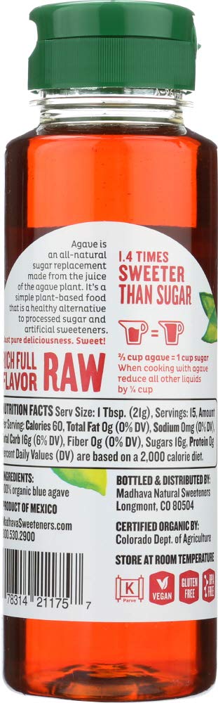 Madhava Honey Agave Nectar Amber Org