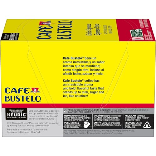 Caf   Bustelo Espresso Style Dark Roast Coffee, Keurig K-Cup Pods, 10 Count Box