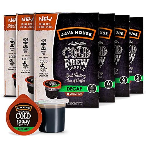 Java House Cold Brew Coffee Concentrate Single Serve Liquid Pods, (6 Count Of 1.35 Fl Oz Pods) 8.1 Fl Oz, Pack Of 6,Total 36 Cou