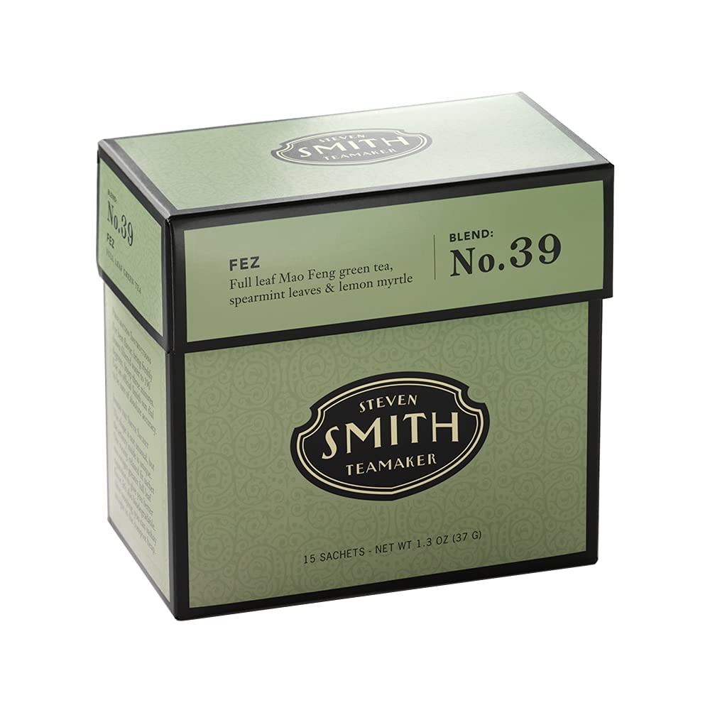 STEVEN SMITH TEAMAKER Fez Blend No. 39 Full Leaf Green Tea, 15 Count, Model 383B