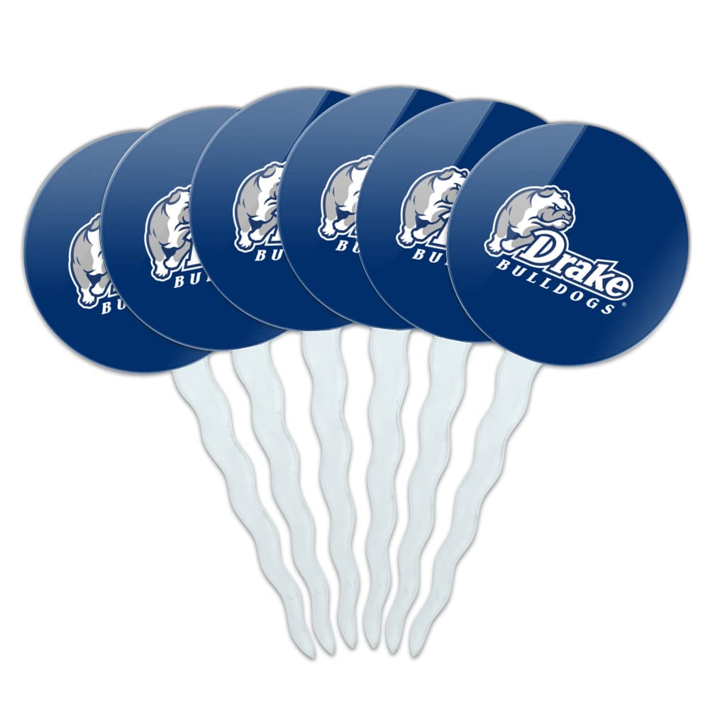 GRAPHICS & MORE Cupcake Picks Toppers Set of 6, Acrylic, One Size, Drake University Design