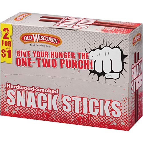 Old Wisconsin Honey Turkey Sausage Snack Sticks  Naturally Smoked  Ready to Eat  High Protein  Low Carb  Keto  Gluten Free  Counter Box  Pack of 42 Individually Wrapped Sticks