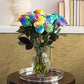 KaBloom PRIME NEXT DAY DELIVERY - Fall Collection - Beautiful Rainbow Rose Bouquet - 12 Roses and Greens. Gift for Birthday  Sympathy  Anniversary  Thank You  Valentine  Mothers Day Fresh Flowers