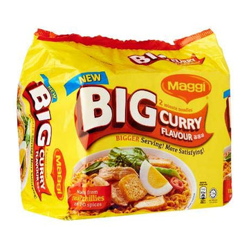 Maggi 2 Minutes Instant Noodle Bigger Serving Size Pack of 5 111g Per Pack (curry Flavor)