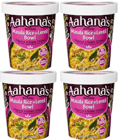 Aahanas Kitchari Vegan Meals, Gluten Free, Plant-Based, 2.3 oz (Pack of 4)