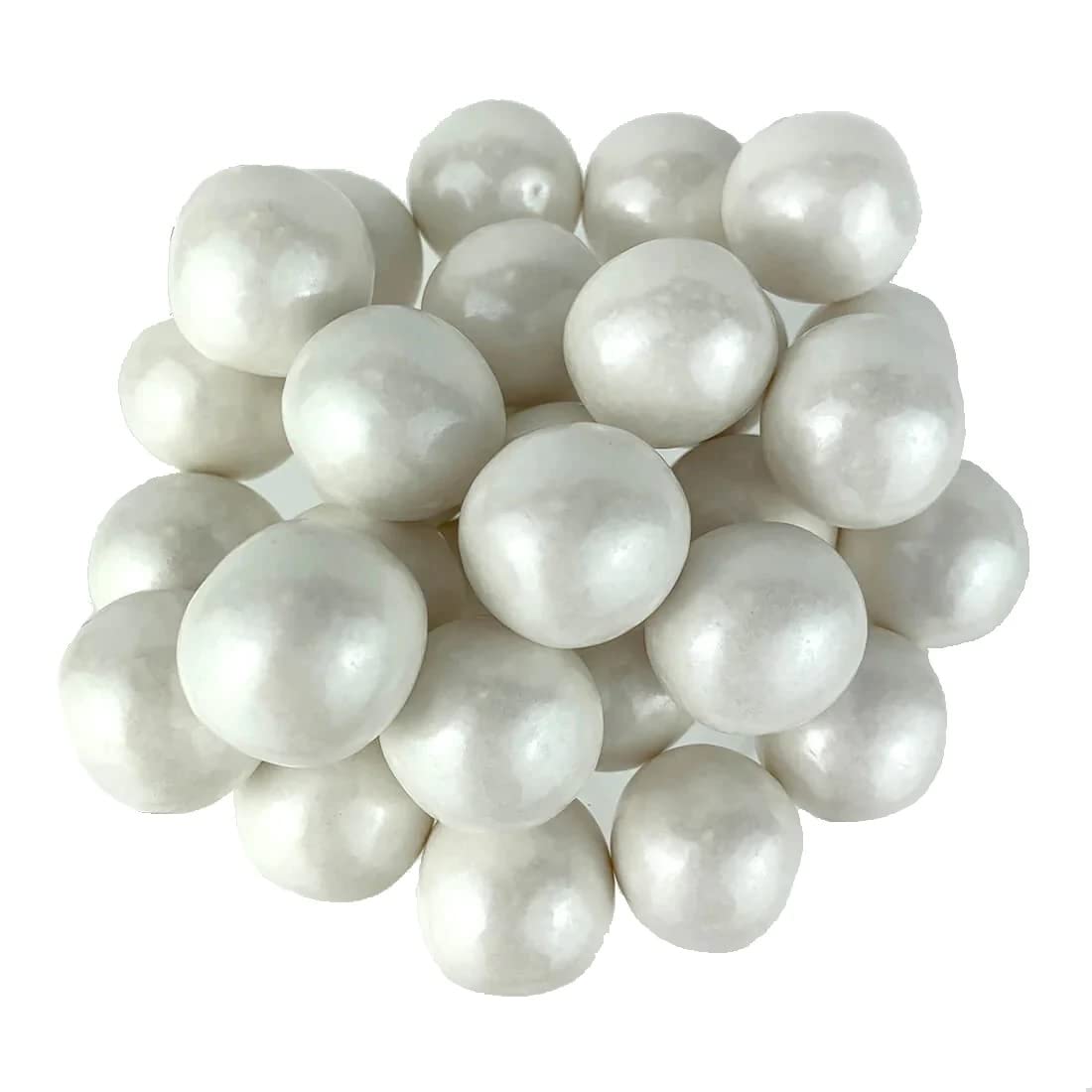 BAYSIDE CANDY Gumballs - 1 Large Shimmer & Solid Colors - White - 1LB Pack