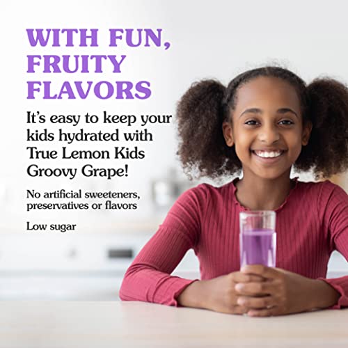 TRUE LEMON KIDS Groovy Grape (10 Packets) for Hydration - No Preservatives, No Artificial Flavors, No Artificial Sweeteners - Lo