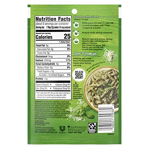 Knorr Sauce Mix Creamy Pesto Pasta Sauce For Simple Meals and Sides No Artificial Flavors, No Added MSG 1.2 oz