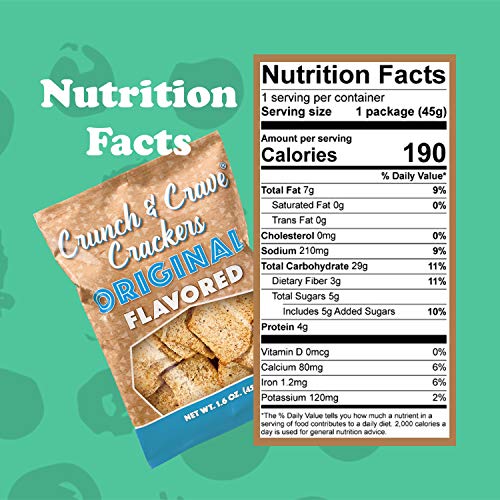 Crunch & Crave Original Crackers, 100 Count, 1.6 Ounce - Delicious Snack for Any Occasion
