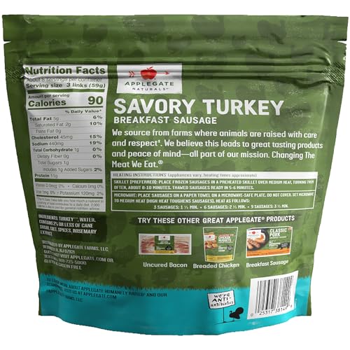 Applegate Naturals Savory Turkey Breakfast Sausage Links Family Size