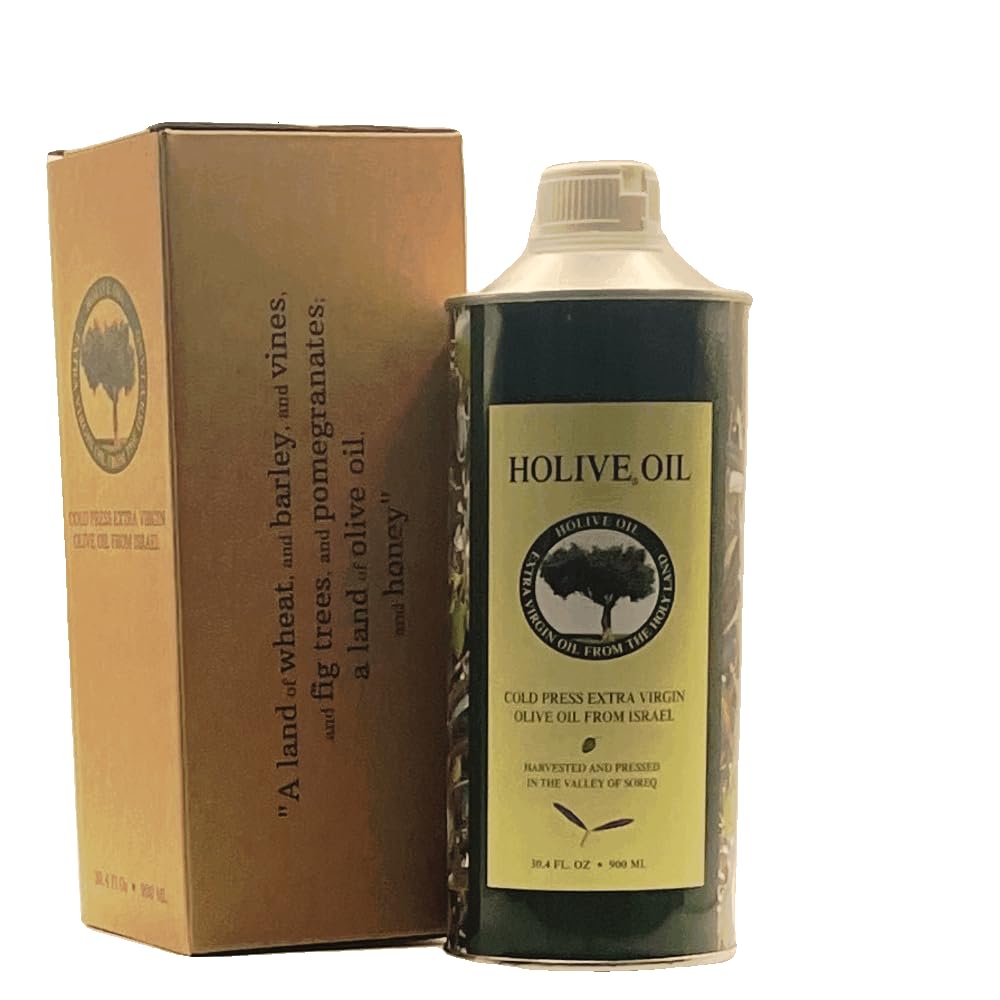 HOLIVE Olive Oil from Israel | Extra Virgin | First Cold Press & Early Harvest | Polyphenol Rich | enhanced Low Acidity | Unprocessed EVOO from the Holy Land | Hand Harvest | Kosher 30.4 Fl Oz