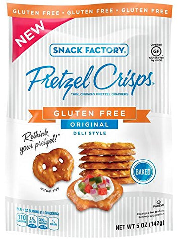 Snack Factory Original Pretzel Crisps, Gluten Free, 5 Ounces (Pack Of 12)