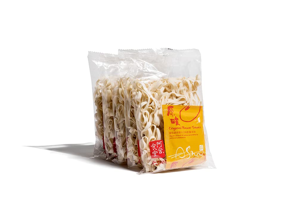 A-SHA Healthy Ramen Noodles, Wide Hakka Style, Vegetarian, 3.35 oz (Pack of 5), Authentic Flavor, Flat Noodles