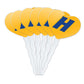 GRAPHICS & MORE Cupcake Picks Set of 6, Acrylic, Hofstra University Secondary Logo Heart Design