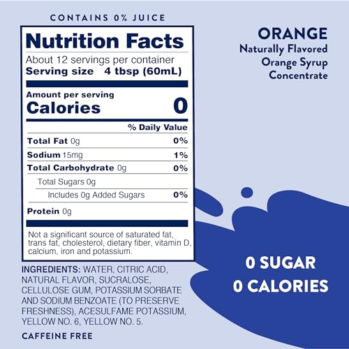 Jordans Skinny Mixes Sugar Free Syrup  Orange Soda Flavor  Fruit Flavored Water Enhancer  Drink Mix for Iced Tea  Lemonade  Drinks  Low Calorie Water Flavoring  Dairy & Gluten Free Kosher  25.4 Fl Oz