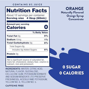 Jordans Skinny Mixes Sugar Free Syrup  Orange Soda Flavor  Fruit Flavored Water Enhancer  Drink Mix for Iced Tea  Lemonade  Drinks  Low Calorie Water Flavoring  Dairy & Gluten Free Kosher  25.4 Fl Oz