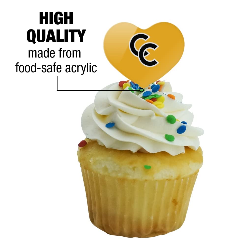 GRAPHICS & MORE Cupcake Picks Set of 6 Acrylic Heart Toppers One Size Colorado College Model CUPCAKE.HEART.CLCCCL.Z008774