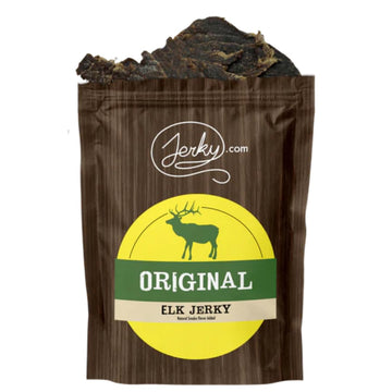 Jerky.com's Exotic Original Elk Jerky - Wild Game Meat Snacks, Exotic Snacks, High-Protein, All-Natural, No Added Preservatives 