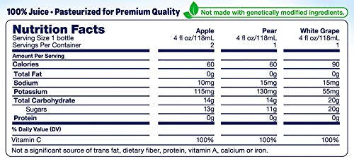 Gerber Juice Variety Pack, Apple, Pear, White Grape, 4 Ounce (24 Bottles)