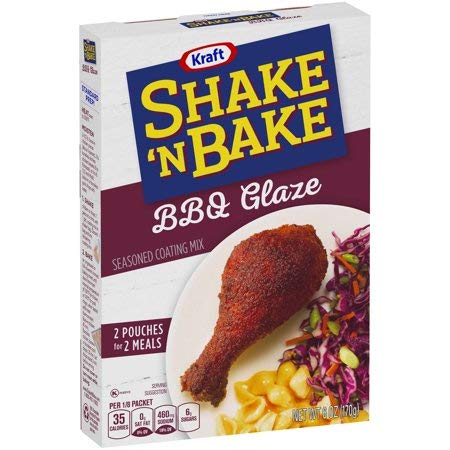 Kraft Shake 'N Bake Bbq Glaze Seasoned Coating Mix 6 Oz. Box (Pack Of 4)