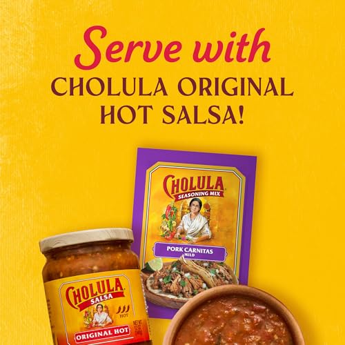 Cholula Seasoning Mix  Pork Carnitas  Mild Heat  For Tamales  Pulled Pork Tacos  Burrito Bowls  Dips and More  1.3 oz (Pack of 12)