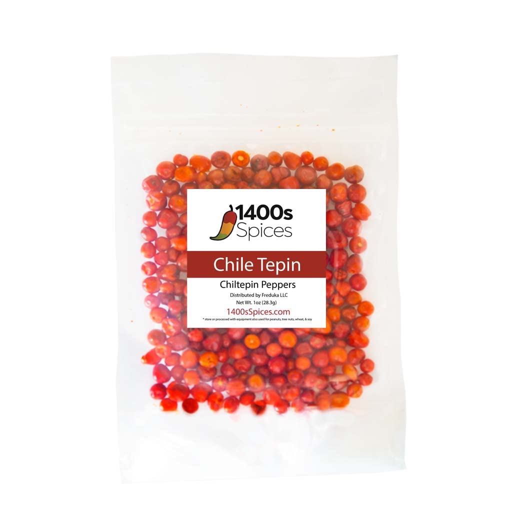 1400S SPICES Dried Chiltepin Peppers, 1oz Pack of 1 for Authentic Mexican Food