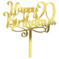 Ruscalin Acrylic Gold Happy 20Th Birthday Cake Topper,20 Birthday Party Cake Decorations