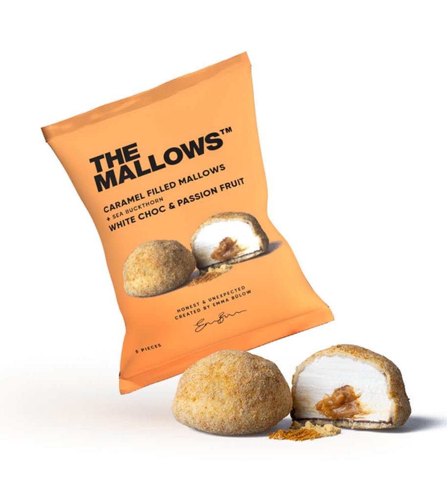 The Mallows Marshmallow Caramel Filled With Sea Buckthorn, White Chocolate And Passion Fruit Gourmet Marshmallows Snacking Marsh