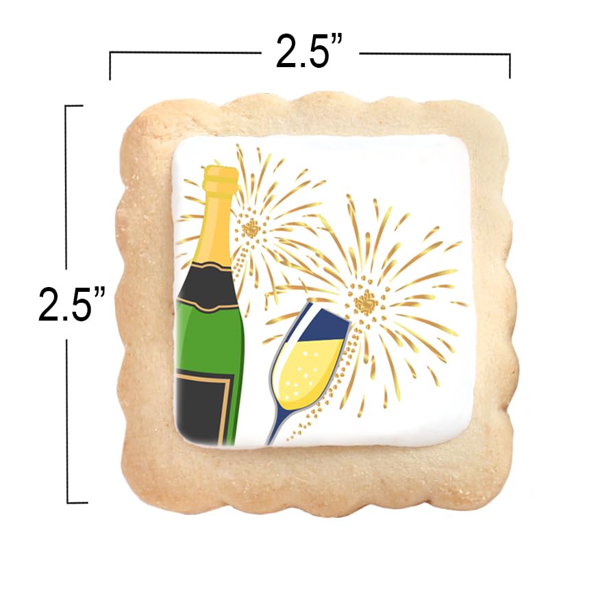 Happy New Years Cookies Individually Wrapped Treats 2025 Gift Theme Party Favors 24 Pack Bulk For Party Sugar Cookie Snacks