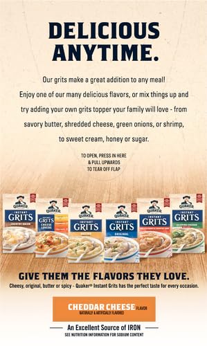 Quaker Instant Grits Cheddar Cheese, 12 ct