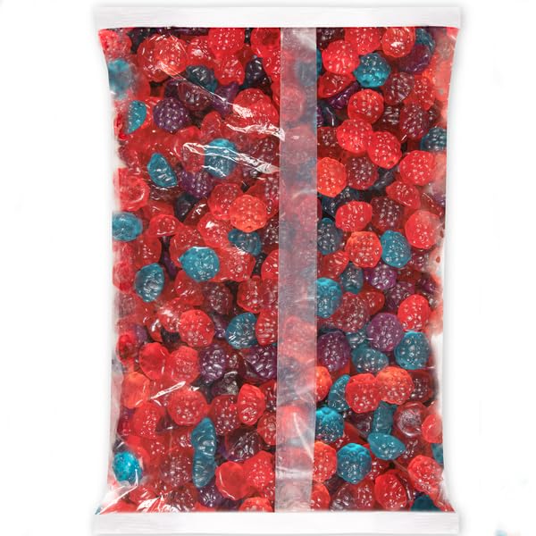 Albanese Gummi Berries, Mixed Fruit Flavors, 5lbs, Red/Blue/Purple