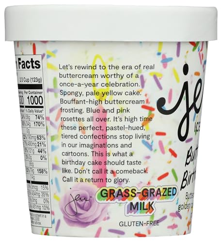 JENIS SPLENDID ICE CREAMS Buttercream Birthday Cake Ice Cream, 1 PT
