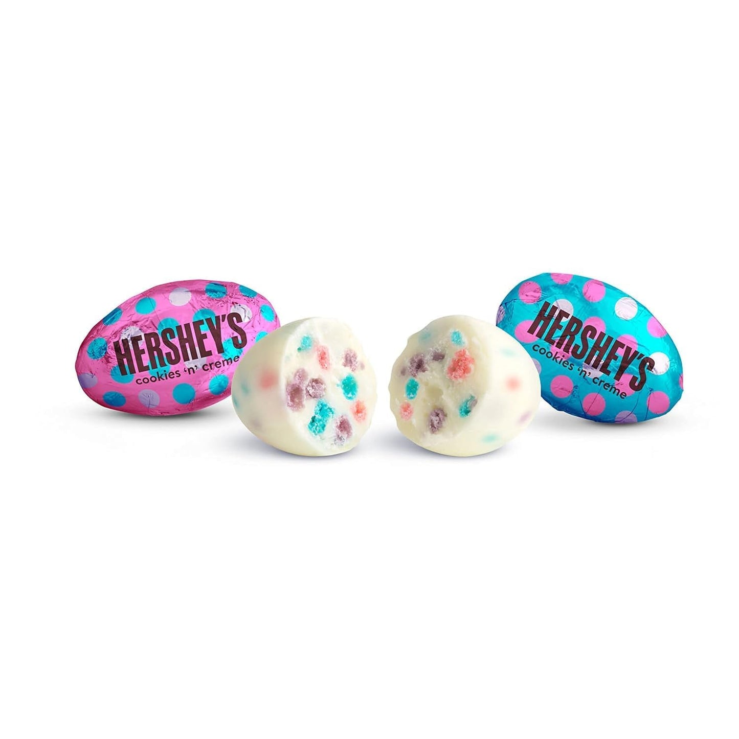 Hershey Cookies And Cream Eggs Easter Candy Bulk - 120 Individually Wrapped Chocolate Candy Easter Eggs Bulk - Polka Dot Hershey