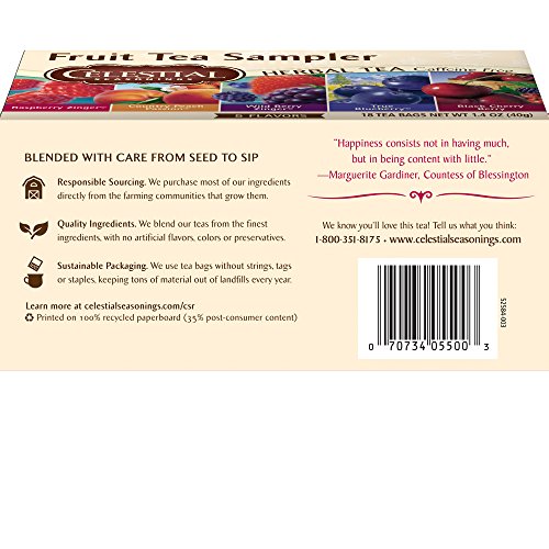 Celestial Seasonings Fruit Tea Sampler, 18 Count (Pack Of 2)