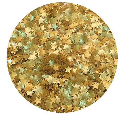 CakeSupplyShop Metallic Gold Stars Edible Shimmer Glitter for Cakes and Cupcakes .15 oz Jar