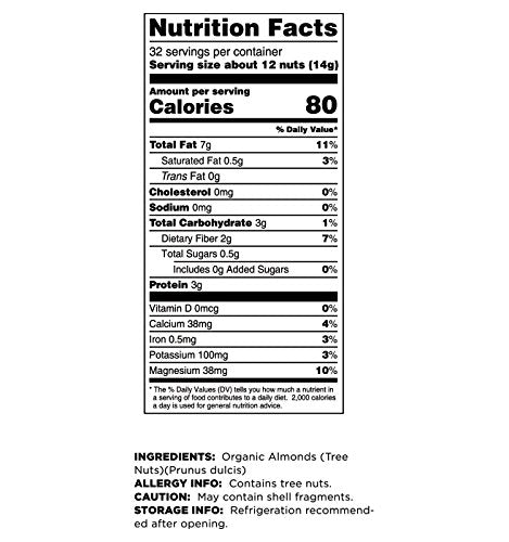Terrasoul Superfoods Raw Unpasteurized Organic Almonds (Sproutable)  1 Pound