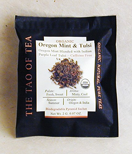 The Tao of Tea Oregon Mint & Tulsi Pyramid Sachets, 15 Count, Model 689951914415