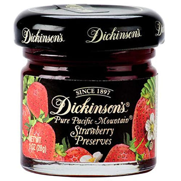Dickinsons Strawberry Preserves, 1 oz, Pack of 72, Pure Pacific Mountain